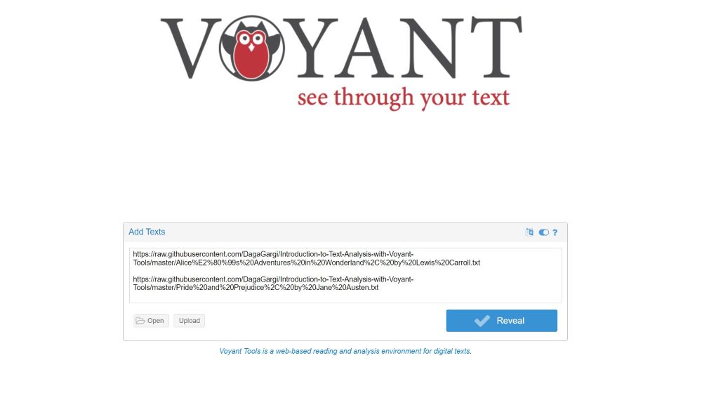 Picture displaying how to add links on voyant