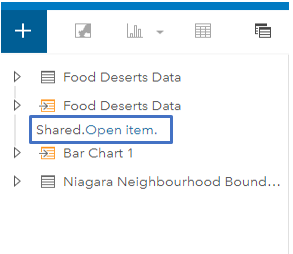 picture of the shared.Open item in the data pane